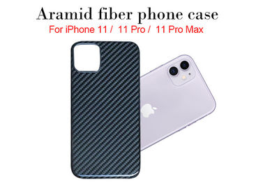 Caja real conmovedora sedosa del teléfono de la fibra de Aramid para el iPhone 11