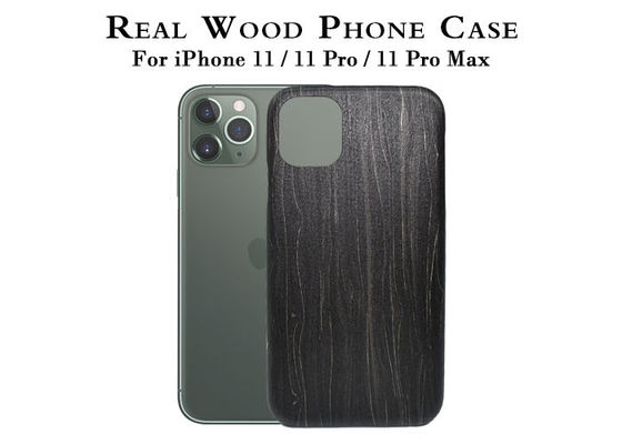IPhone 11 grabado ligero favorable Max Wood Case del hielo negro