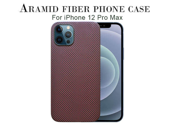 Caja roja protectora llena del carbono de la caja del teléfono de Aramid del iPhone 12 de la armadura llana